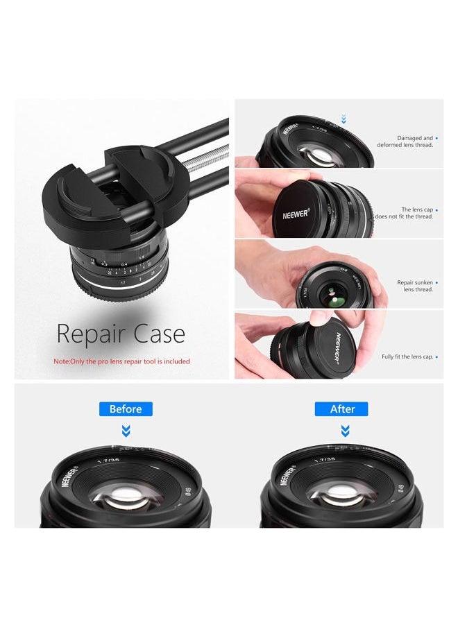 Neewer Camera Lens Vise Repair Tool for Lens and Filter, Ring Adjustment Range 27mm to 130mm, Steel Construction