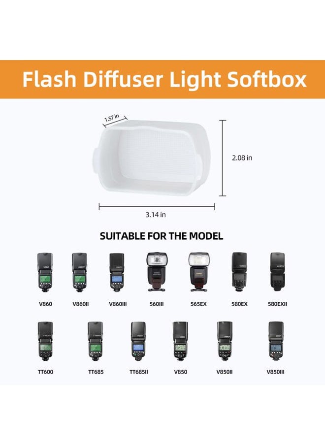 Flash Diffuser for Speedlight [3-Pack], Compatible with Canon 560 565EX 580EX and with Godox V860 TT600 - Speedlight, Camera Flash, Compatible with Canon and Godox Flash Diffuser