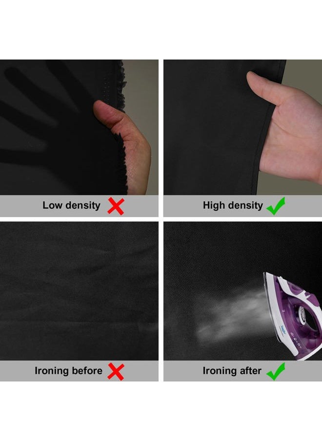 10 x 7 FT Black Backdrop Background for Photography, High Density Polyester Fabric Pure Black Photo Backdrop Curtain Screen Collapsible Seamless for Photoshoot Portraits Party Video Studio