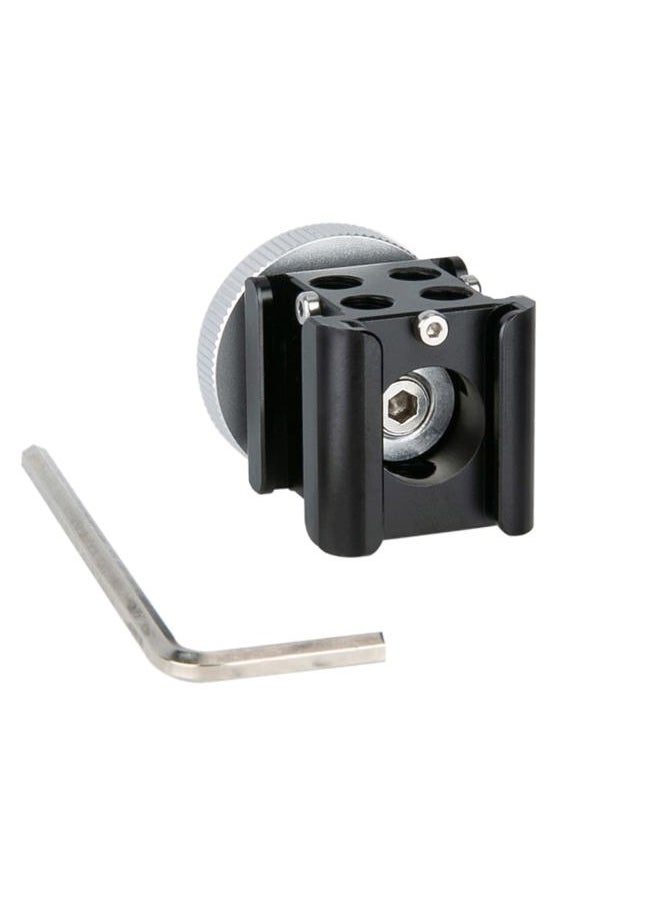 3-Side Cold Shoe Mount 360 Degree Swivel with Triple Anti-Off Shoe Adapters, 1/4 Threads for Microphone, Flash Light, Monitor Mount Camera Phone Vlog Vlogging - 328