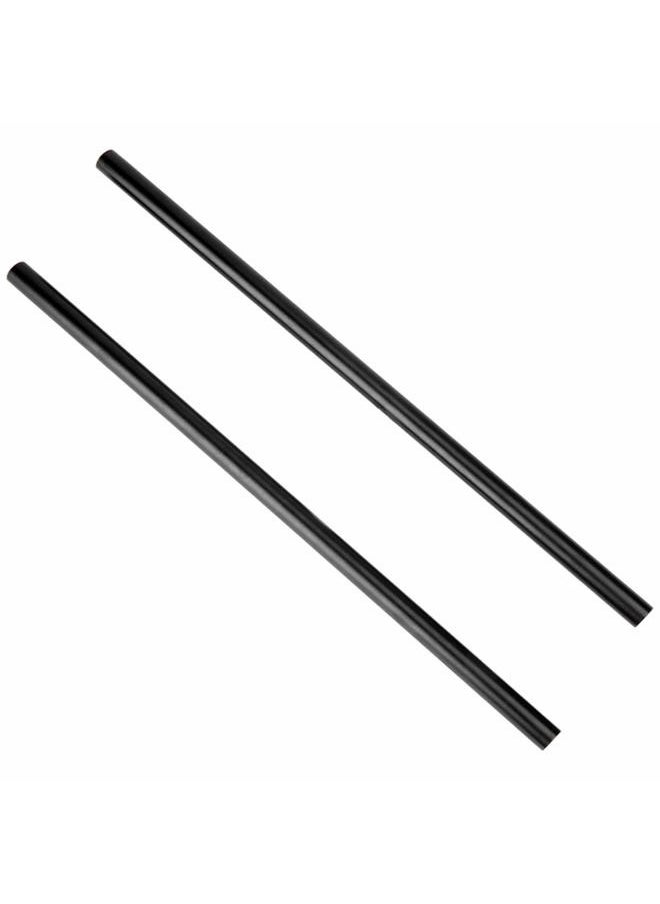 15mm Rod 16 Inch (40CM) Long for Shoulder Rig Rod Support System, Black Aluminum Alloy, Pack of 2-171