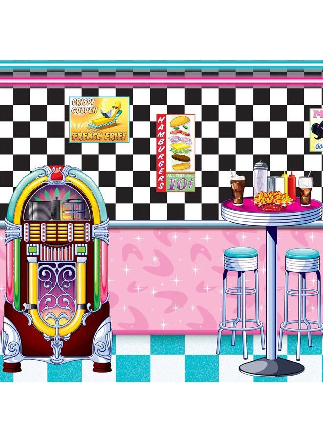 50s Soda Shop Photo Backdrop