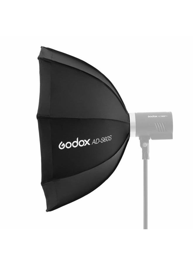 AD-S60S 23.6in/60cm Octagonal Softbox Studio Softbox Speedlight Diffuser Godox Mount with Grid Carrying Bag Compatible with Godox ML60 and AD300Pro Light for Photography Portrait