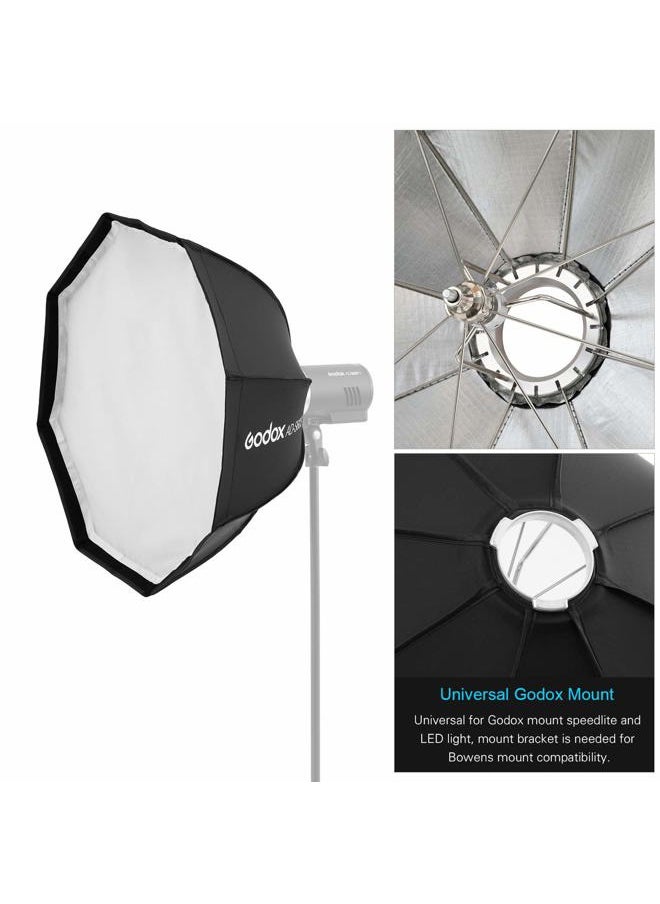 AD-S60S 23.6in/60cm Octagonal Softbox Studio Softbox Speedlight Diffuser Godox Mount with Grid Carrying Bag Compatible with Godox ML60 and AD300Pro Light for Photography Portrait