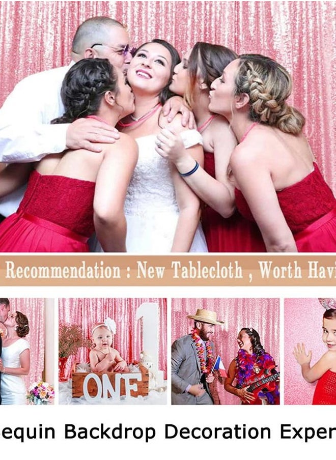 4FTx7FT Sequin Photo Booth Backdrop, Fuchsia Pink Sequin, Sparkling Wedding & Party Backdrop, Christmas Decoration