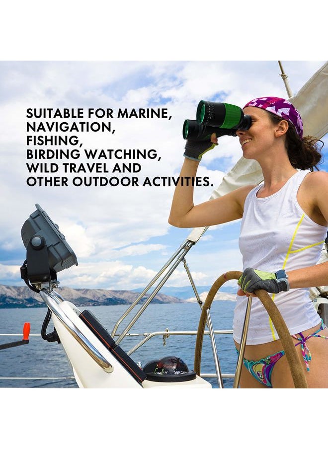 7X50 Marine Binoculars IPX7 Waterproof Binoculars for Boating with Illuminated Rangefinder and Compass BAK4 Prism FMC Military Floating Binoculars for Navigation Hunting w/Bag and Strap