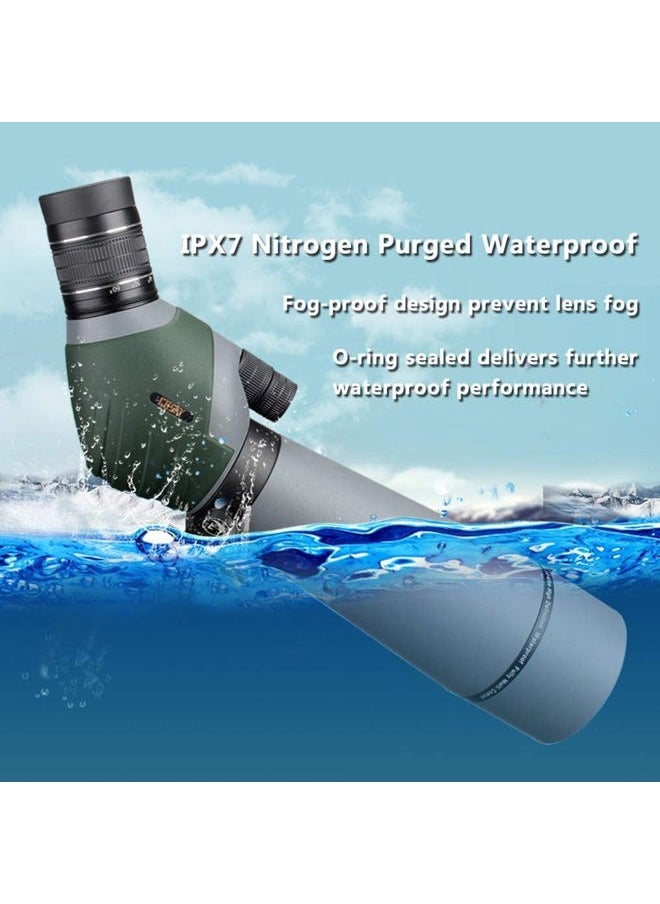 20-60x80 Dual Focusing ED Spotting Scope - Ultra High Definition Optics Scope with Carrying Case and Smartphone Adapter for Target Shooting Hunting Bird Watching Wildlife Astronomy Scenery
