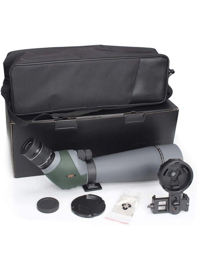 20-60x80 Dual Focusing ED Spotting Scope - Ultra High Definition Optics Scope with Carrying Case and Smartphone Adapter for Target Shooting Hunting Bird Watching Wildlife Astronomy Scenery