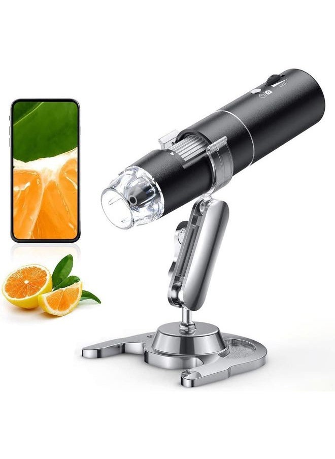 Wireless Digital Microscope, Skybasic 50X-1000X Magnification WiFi Portable Handheld Microscopes with Adjustable Stand HD USB Microscope Camera Compatible with iPhone Android iPad Windows Mac Computer