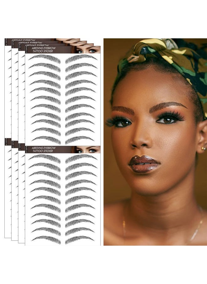 4D Tattoo Eyebrows 99 Pairs! Newly Improved Good Looking Black Eyebrows Tattoo Waterproof and Long-Lasting,Popular Eyebrow Shapes,Suitable Sizes.Brow Transfer Sticker for Women Christmas Gift