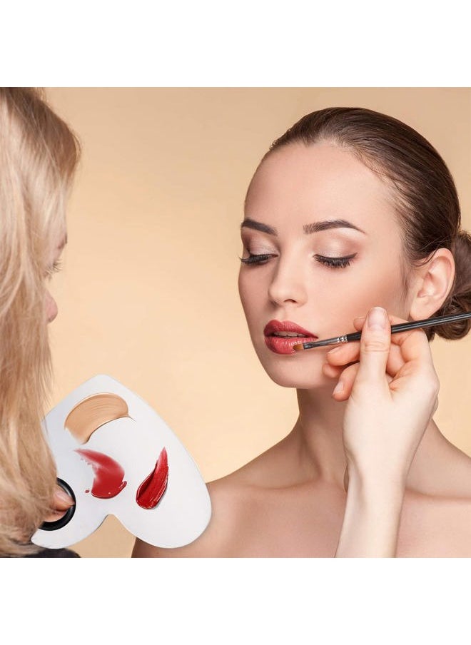 2Pcs Cosmetic Makeup Palette, Premium Stainless Steel Metal Makeup Mixing Palette with Spatula, Makeup Mixing Tray for Mixing Foundation/Eye Shadow/Mascara/Nail Polish/Pigment/Nail Art