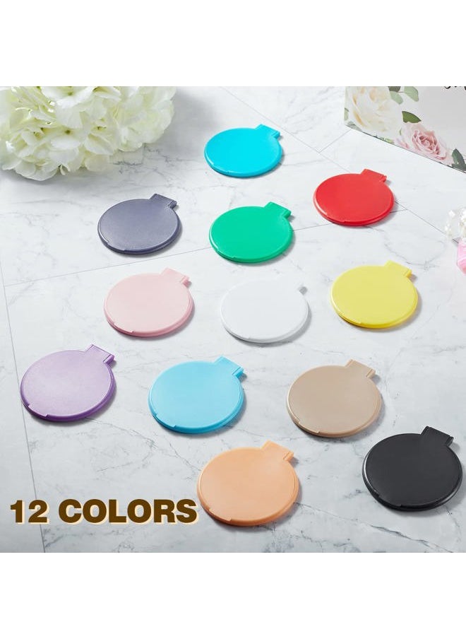 Compact Mirror Bulk, Round Makeup Mirror for Purse, Set of 24 (12-Color)