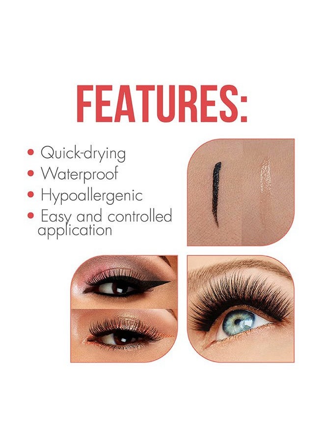 2-in-1 Brush On Clear & Dark Eyelash Glue – Dual-Ended False Lash Adhesive for Strip Lashes, Long Lasting Lash Glue, 0.18 oz, 1 Pack