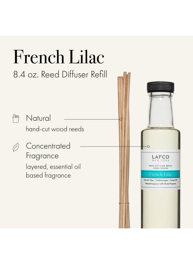 Reed Diffuser Refill, French Lilac - 8.4 oz - Up to 4-Month Fragrance Life - Includes Natural Wood Reeds - Free of Dyes & Propellants - Made in The USA