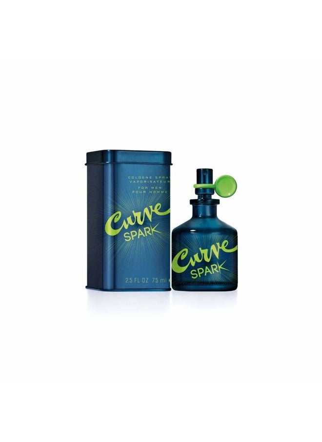 Men's Cologne Fragrance Spray, Casual Cool Day or Night Scent, Curve Spark, 2.5 Fl Oz