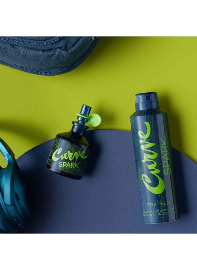 Men's Cologne Fragrance Spray, Casual Cool Day or Night Scent, Curve Spark, 2.5 Fl Oz