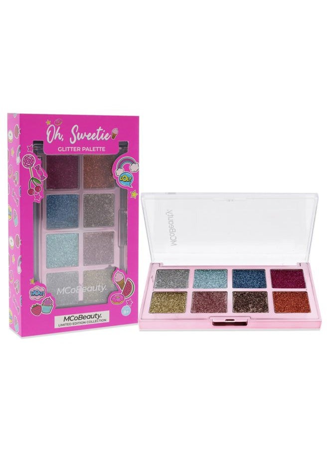 Oh Sweetie Glitter Palette - Consists Of 8 Finely Pressed Glitter Shades - Ultra-Soft And Highly Blendable - Giving You A Long-Wearing, High-Impact Glam Effect - For A Unique Look - 1 Pc