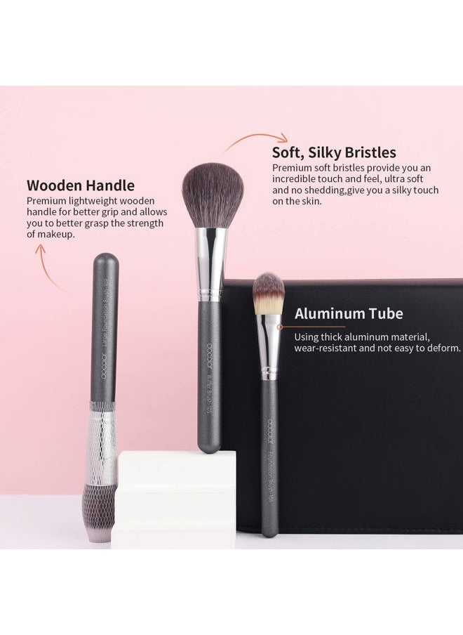Docolor Professional Makeup Brush Set 29Pcs Makeup Brushes Valentines Day Gifts Premium Goat Synthetic Fiber Foundation Face Powder Blush Concealer Eyeshadows Make Up Brushes with PU Leather Case