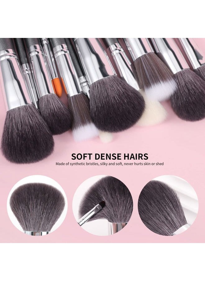 Docolor Professional Makeup Brush Set 29Pcs Makeup Brushes Valentines Day Gifts Premium Goat Synthetic Fiber Foundation Face Powder Blush Concealer Eyeshadows Make Up Brushes with PU Leather Case