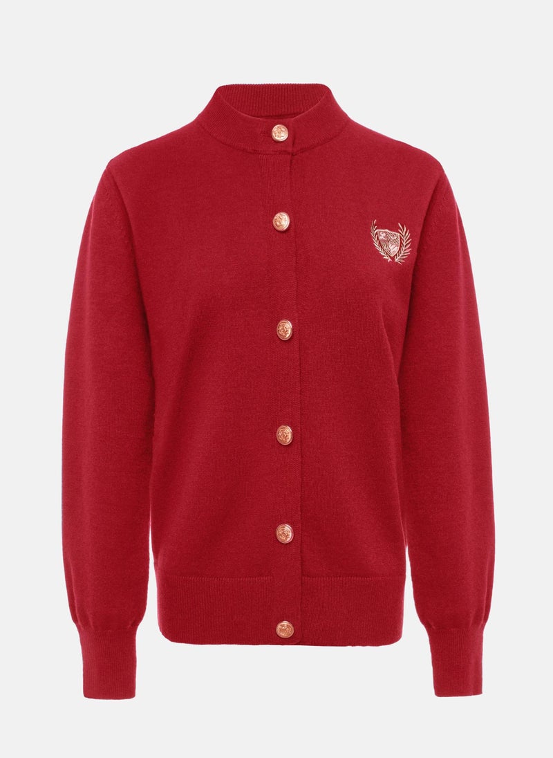 Cardigan with embroidery and golden buttons