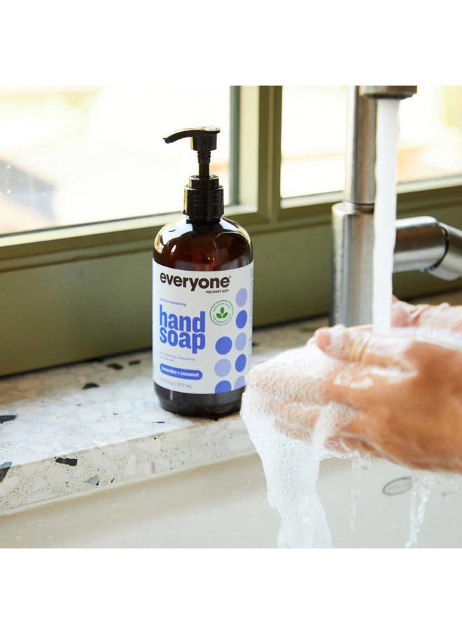 Everyone Liquid Hand Soap, 12.75 Ounce (Pack of 3), Lavender and Coconut, Plant-Based Cleanser with Pure Essential Oils