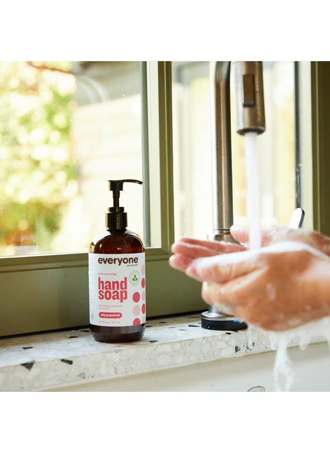 Everyone Liquid Hand Soap, 12.75 Ounce (Pack of 3), Ruby Grapefruit, Plant-Based Cleanser with Pure Essential Oils (Packaging May Vary)