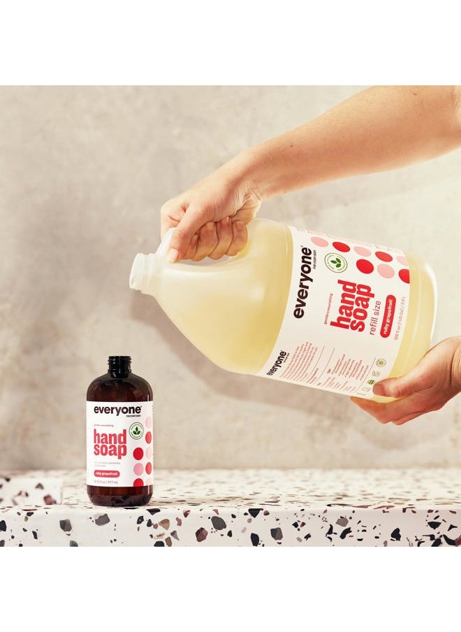 Everyone Liquid Hand Soap Refill, 1 Gallon, Ruby Grapefruit, Plant-Based Cleanser with Pure Essential Oils