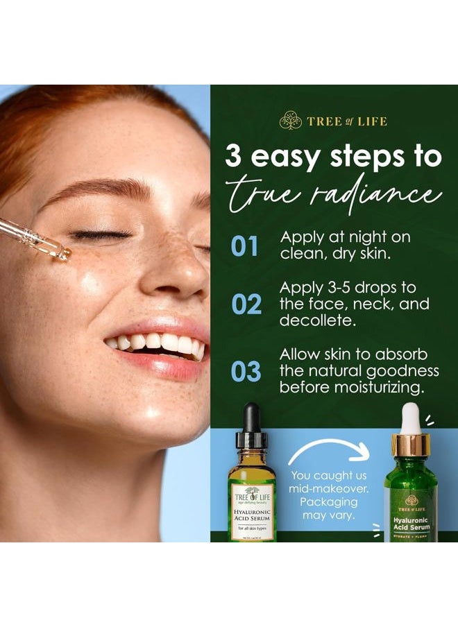 Hyaluronic Acid Serum, Skin Brightening Face Oil for Dark and Age Spots, Facial Serums for Dry and Sensitive Skin Care with Vitamin E for Soft Smooth Skin, 2 Fl Oz