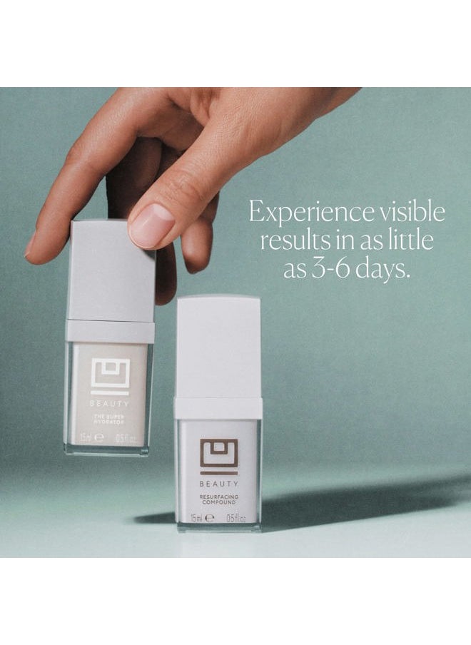 The U Beauty Duo - Resurfacing Compound & SUPER Hydrator Set - Vitamin C & E, Retinol, Hyaluronic Acid - Moisturizing Face Serum Duo for Smooth, Hydrated and Softer Skin, Set of 2 1.7 fl oz