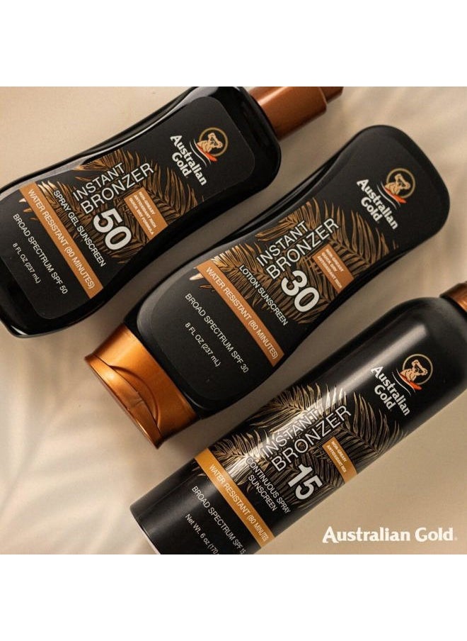 Continuous Spray Sunscreen with Instant Bronzer SPF 15, Immediate Glow & Dries Fast, Broad Spectrum, Water Resistant, Non-Greasy, Oxybenzone Free, Cruelty Free, 6 Ounce