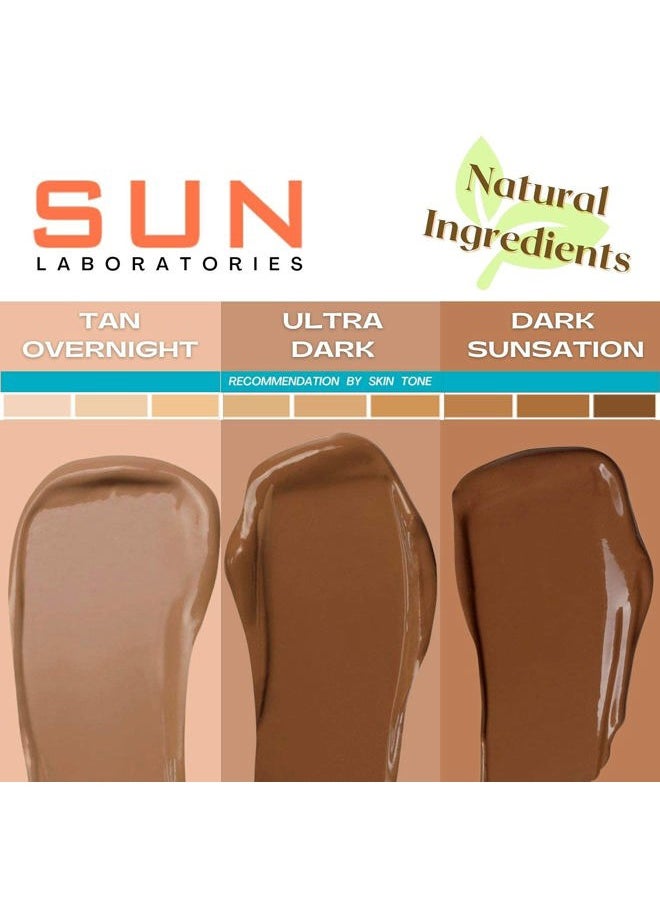 Sun Laboratories By Giesee Tan Overnight Self Tanning Lotion 8 oz 2 Pack, Self Tanning Lotion, Self Tanner, Tanning Lotion, Odorless, Non-Toxic, Medium, Light & Fair Skin, Face & Body