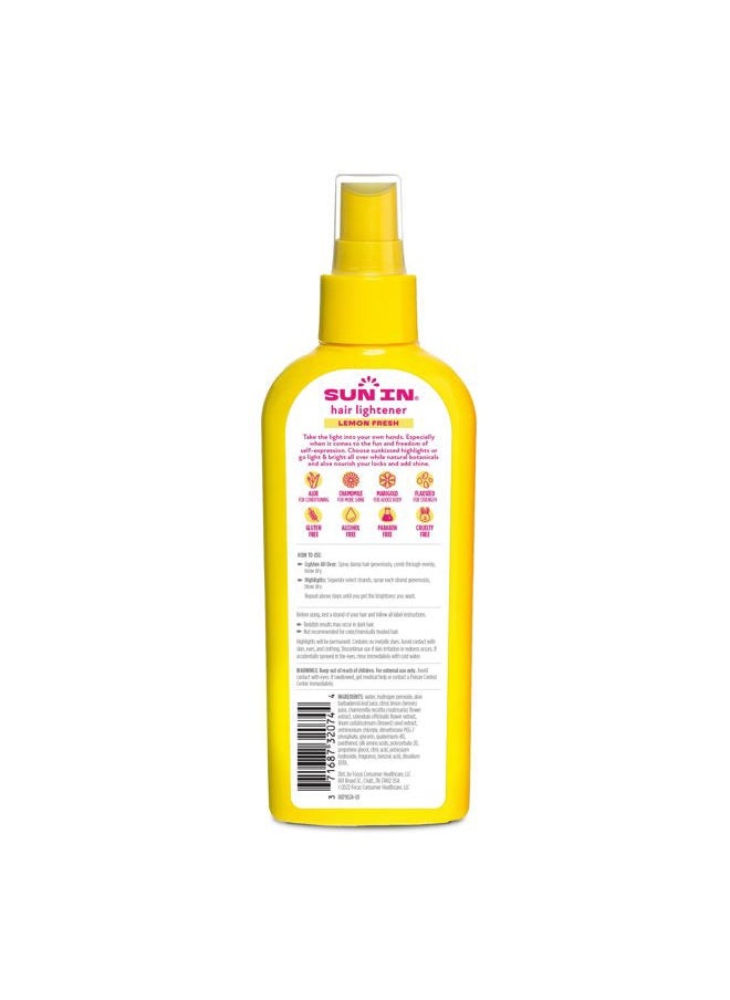 Sun-In Hair Lightener Spray Lemon Fresh, Lemon Fresh 4.7 oz Thank you to all the patrons We hope that he has gained the trust from you again the next time the service