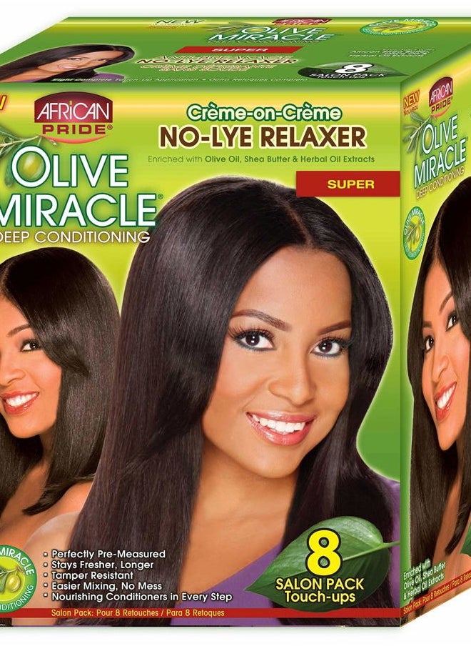 Olive Miracle Deep Conditioning No-Lye Relaxer - Super Kit 8-Count