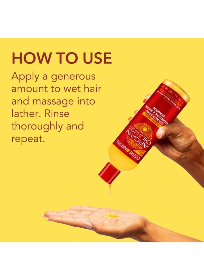 Argan Oil Shampoo, Moisture & Shine Shampoo, Sulfate Free Hair Care Formula, Nourishes, Hydrates, Detangles, 12 fl. oz.