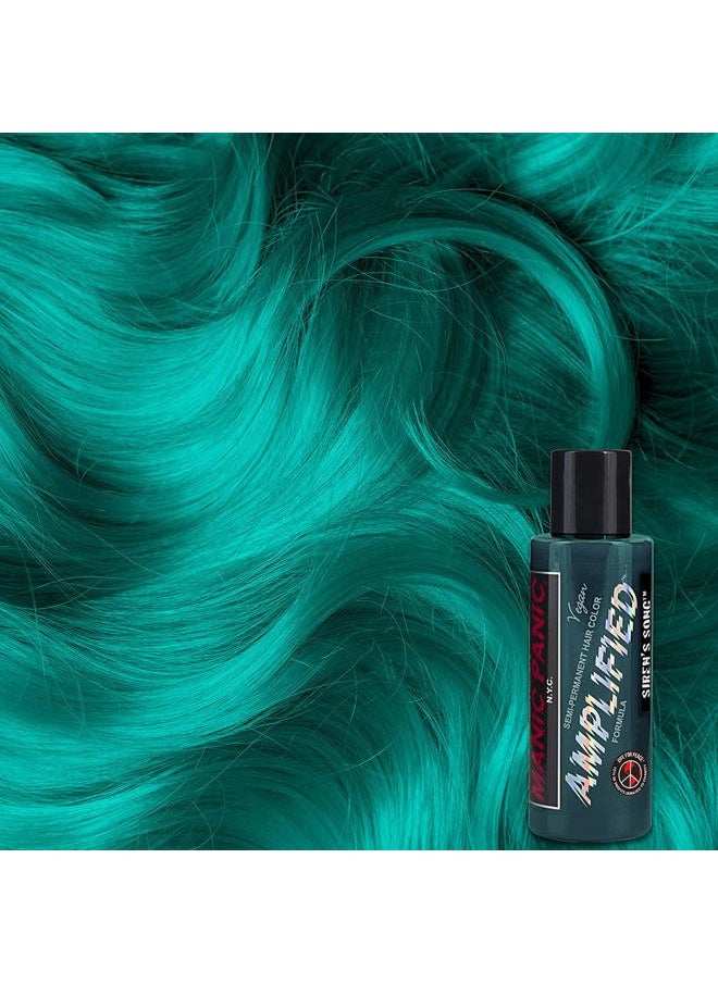 Siren's Song Hair Color - Amplified - Semi Permanent Hair Dye - Neon Blue Green Color - Glows in Blacklight - Vegan, PPD & Ammonia Free - For Coloring Hair on Women & Men
