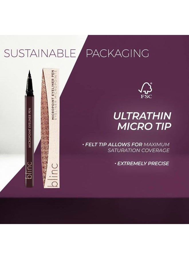 Blinc Micropoint Eyeliner Pen, Liquid Eyeliner Pen with ultra-precise Felt Tip, No-Skip, Ultra-Longwearing Highly-Pigmented Waterproof Eye Liner, Vegan, Gluten-Free and Cruelty-Free, 0.5mL/0.017 Fl Oz