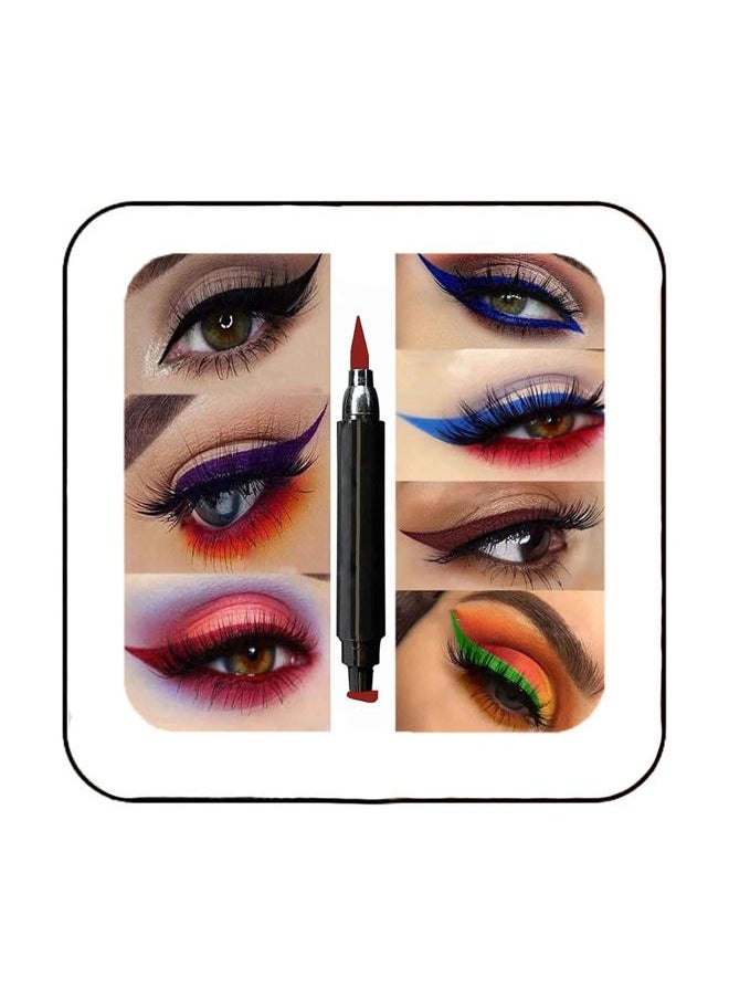 Eyeliner Stamp Matte Eye Liner Pen High Pigment Cosplay Eyeliners Long Lasting Costume Eyes Makeup for Women and Girls Pack of 1 (C-Red)