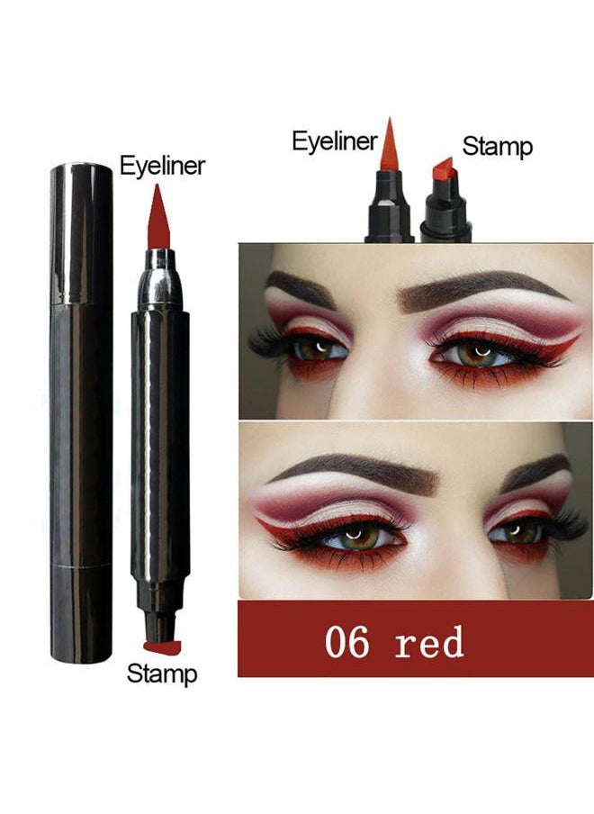 Eyeliner Stamp Matte Eye Liner Pen High Pigment Cosplay Eyeliners Long Lasting Costume Eyes Makeup for Women and Girls Pack of 1 (C-Red)