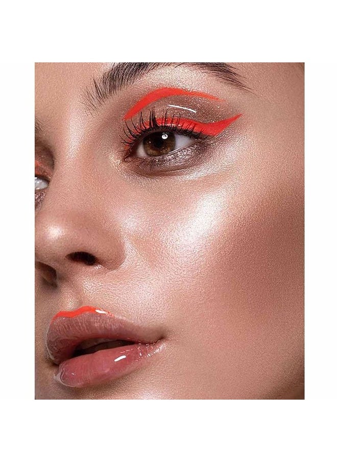 Eyeliner Stamp Matte Eye Liner Pen High Pigment Cosplay Eyeliners Long Lasting Costume Eyes Makeup for Women and Girls Pack of 1 (C-Red)