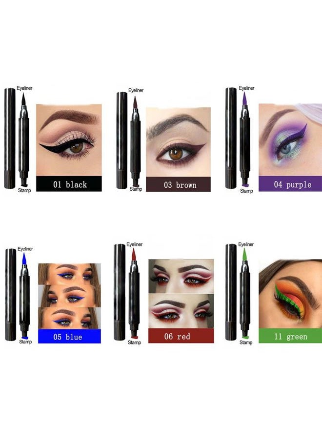 Eyeliner Stamp Matte Eye Liner Pen High Pigment Cosplay Eyeliners Long Lasting Costume Eyes Makeup for Women and Girls Pack of 1 (C-Red)