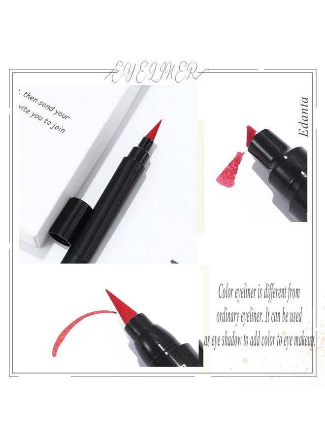 Eyeliner Stamp Matte Eye Liner Pen High Pigment Cosplay Eyeliners Long Lasting Costume Eyes Makeup for Women and Girls Pack of 1 (C-Red)
