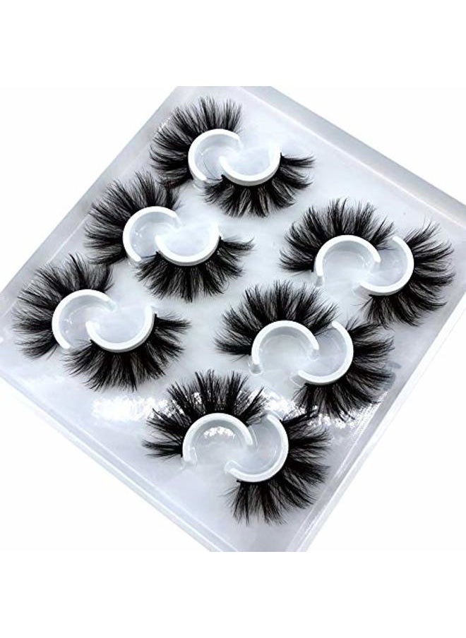 6 Pairs Fluffy False Eyelashes Natural Faux Mink Strip 3D Lashes Pack (MDF-12)