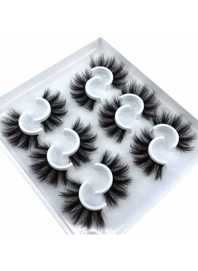 6 Pairs Fluffy False Eyelashes Natural Faux Mink Strip 3D Lashes Pack (MDF-12)