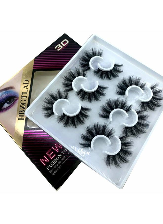 6 Pairs Fluffy False Eyelashes Natural Faux Mink Strip 3D Lashes Pack (MDF-12)
