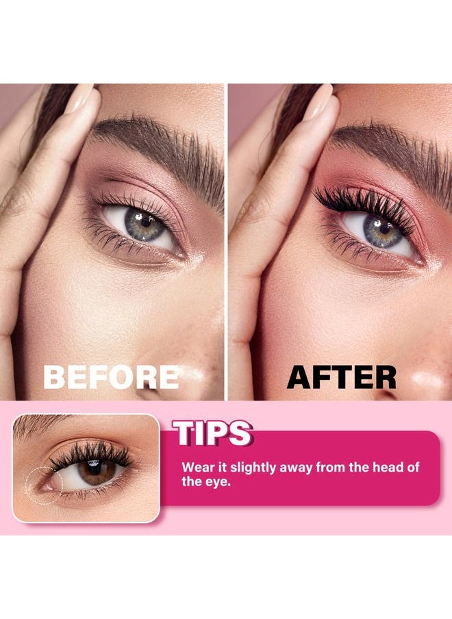 Cluster Lashes 72 Pcs DIY Eyelash Extension Individual Lashes D-16mm Thin Band Easy to Apply at Home (First Glance, D-16mm)