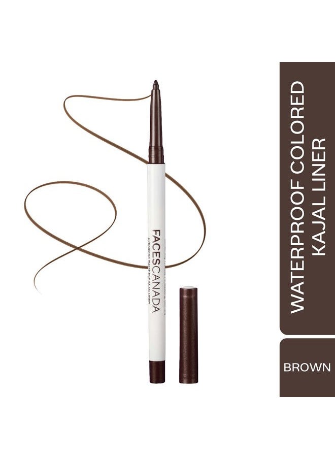 Ultime Pro Twist Eyeliner Pencil - Brown | 24 HR Long Stay | Intense Color In One Stroke | Matte Finish & Soft Texture | Waterproof & Smudge Proof | 0.01 Oz/0.35g