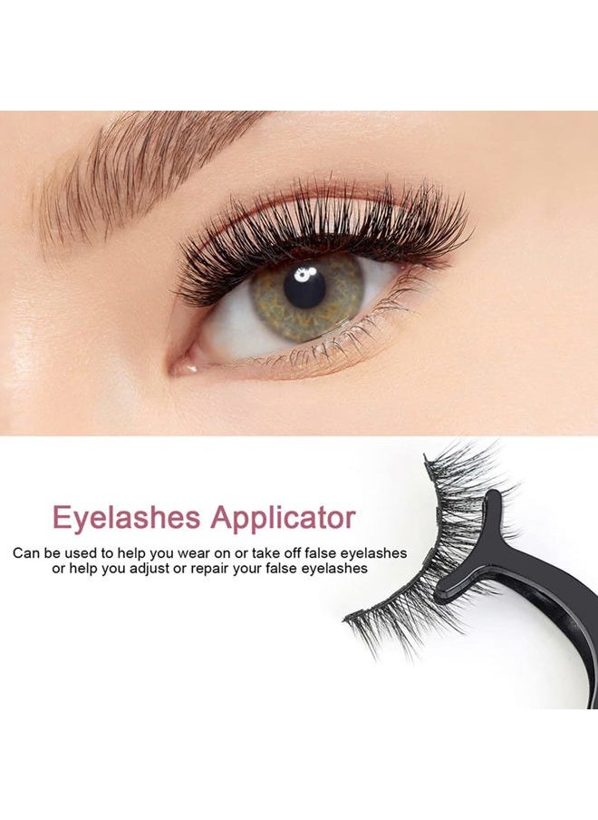Upgraded Magnetic Eyelashes Kit with Eyeliner - 10 Pairs Magnetic False Lashes Natural Look with Applicator, 2 Tubes Magnetic Eyeliner - Easy to Apply & No Glue Needed