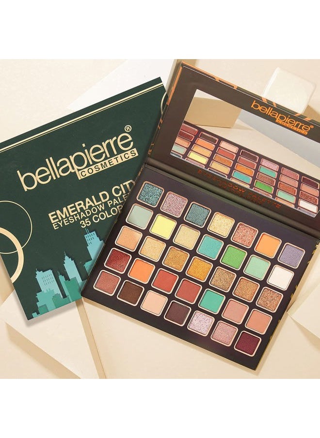Emerald City Eyeshadow Makeup Palette | 35 Color Shades in a Range of Matte, Satin, Shimmer, and Foil Finishes | Non-Toxic and Paraben Free | Vegan and Cruelty Free