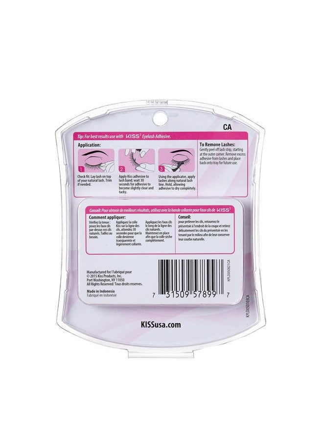 Ever EZ Lashes Double Pack #11 with Easy Angle Lash Applicator, Easy-To-Apply Lightweight False Eyelashes, 100% Cruelty-Free Natural Human Hair, Reusable and contact lens friendly, 2 Pairs Black