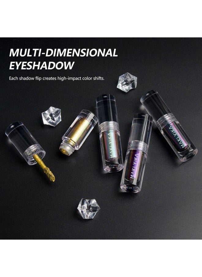 Glitter Eyeshadow Teal Liquid Multichrome Eyeshadows Long Lasting, Metallic Chameleon Eye Shadow Smudgeproof Holographic Eye Topper Glitters (#3 Dawn)